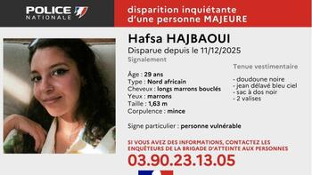 Disparition inquiétante d’Hafsa Hajbaoui depuis le 11 décembre : ce que l’on sait